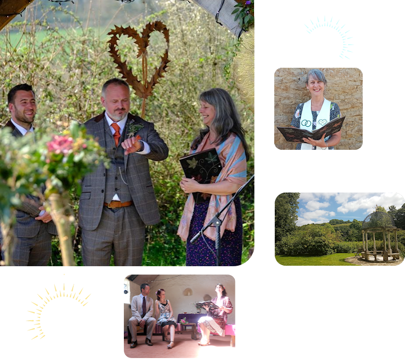 Celebrant ceremonies for weddings, renewal of vows, handfasting, baby namings and funerals. Celebrant for Dorset, Somerset and Wiltshire.
